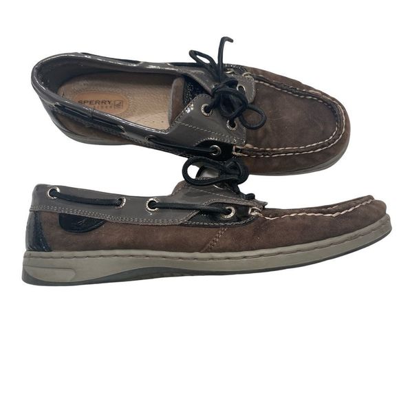 Woman’s Gray And Black Sperry Shoes Size 8 - Picture 2 of 5